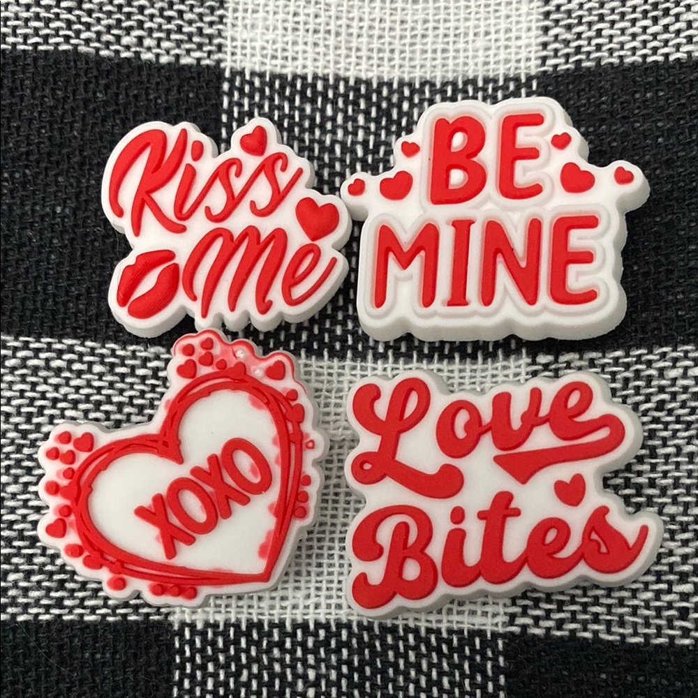 Valentine’s Love Quote Croc charm lot holiday themed kiss me be mine